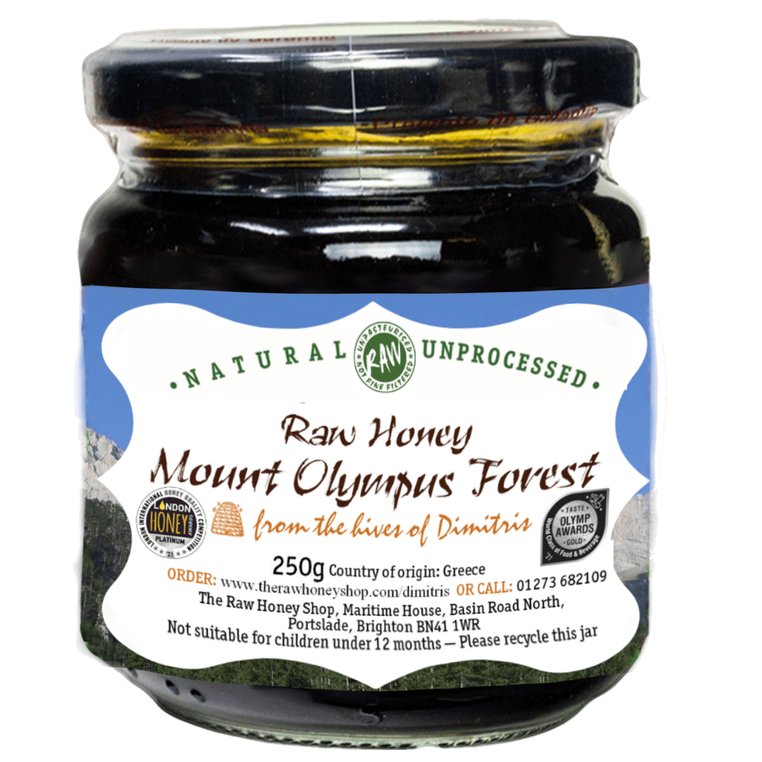 Raw Greek Forest Honey From Mount Olympus 250g Multi Award Winning