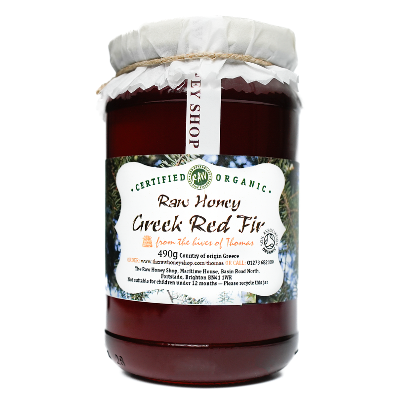 Artisan Raw Organic Greek Red Fir Honey - Active 23
