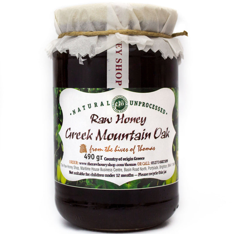 Artisan Raw Certified Organic Greek Mountain Oak Honey/Active 20.5