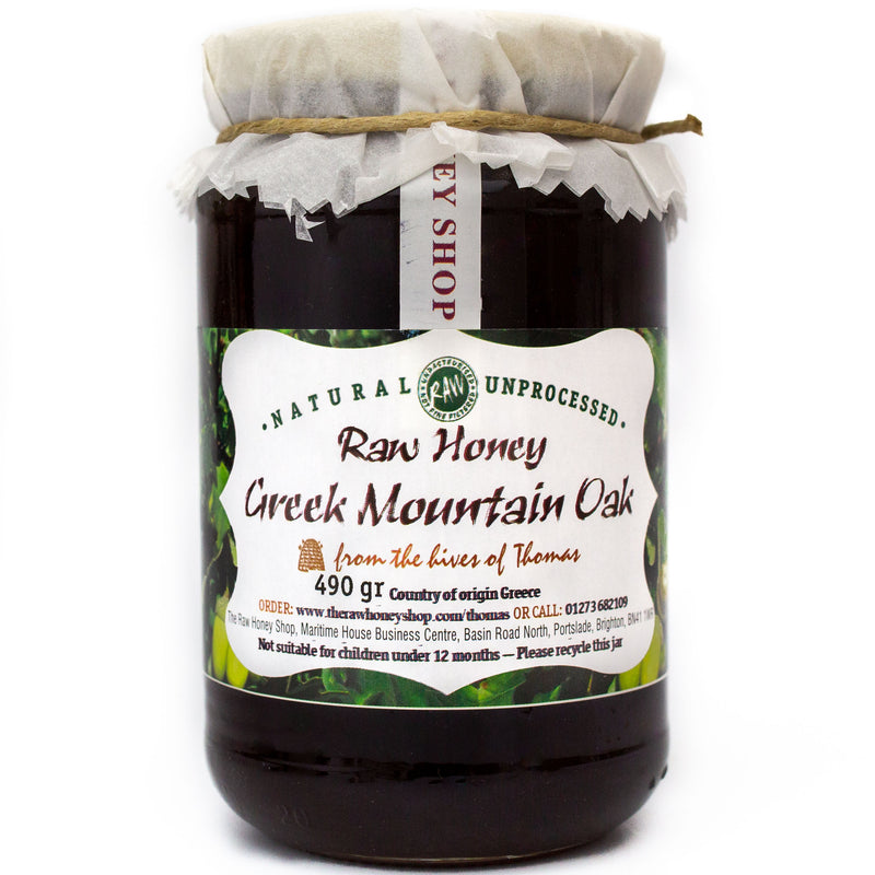 Artisan Raw Organic Greek Mountain Oak Honey - Tested +21.5 Activity Rating
